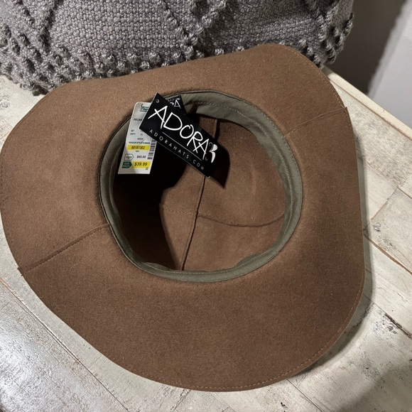 NWT❤️ADORA Tan Floppy Hat with Orange Band - Picture 4 of 5